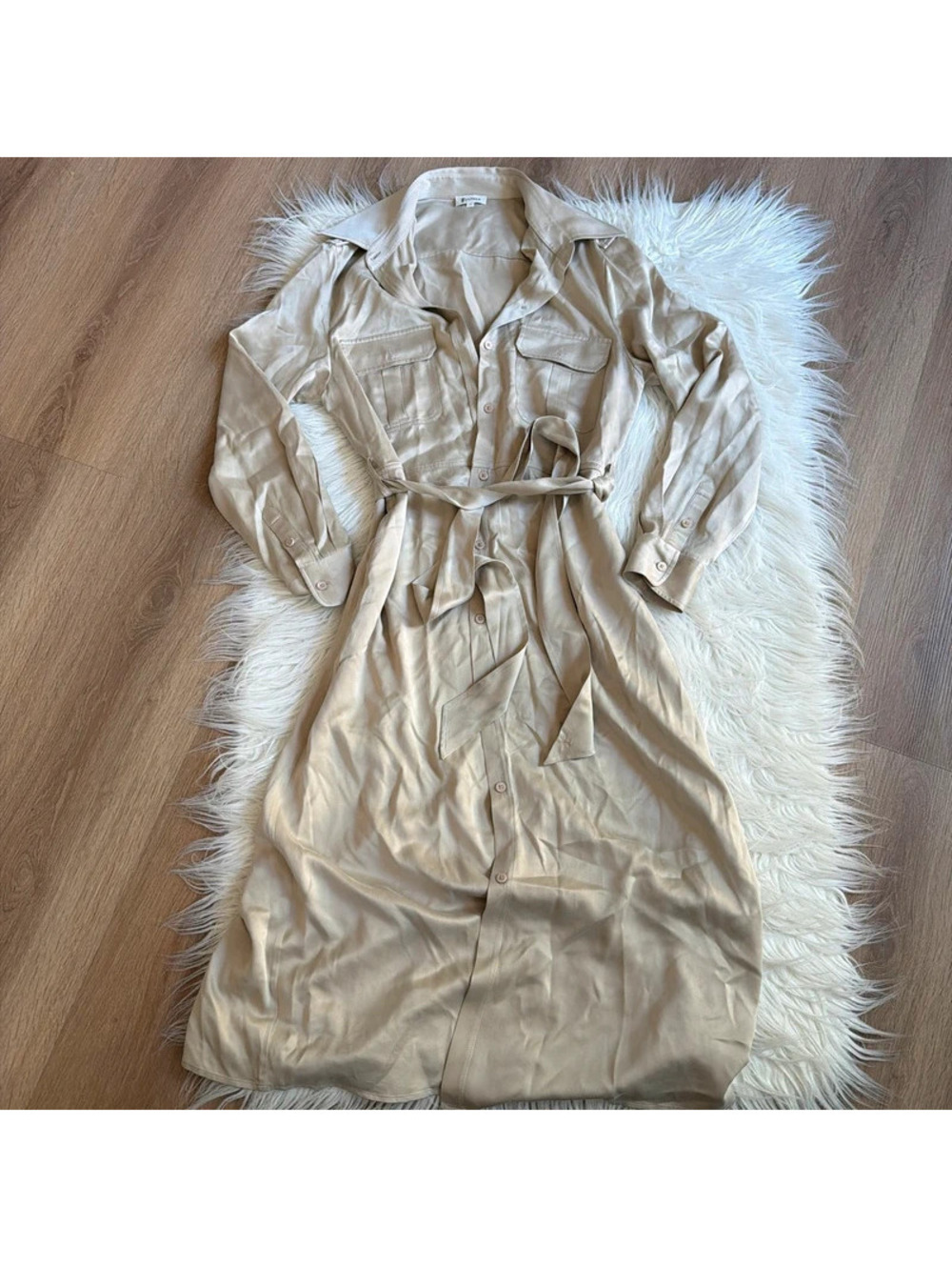 Lilysilk Sandwashed Safari Trench Dress  size S